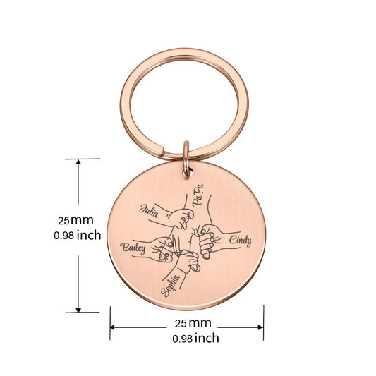Familienbund - Personalisierter Schlüsselanhänger mit Namen Eltern Kind